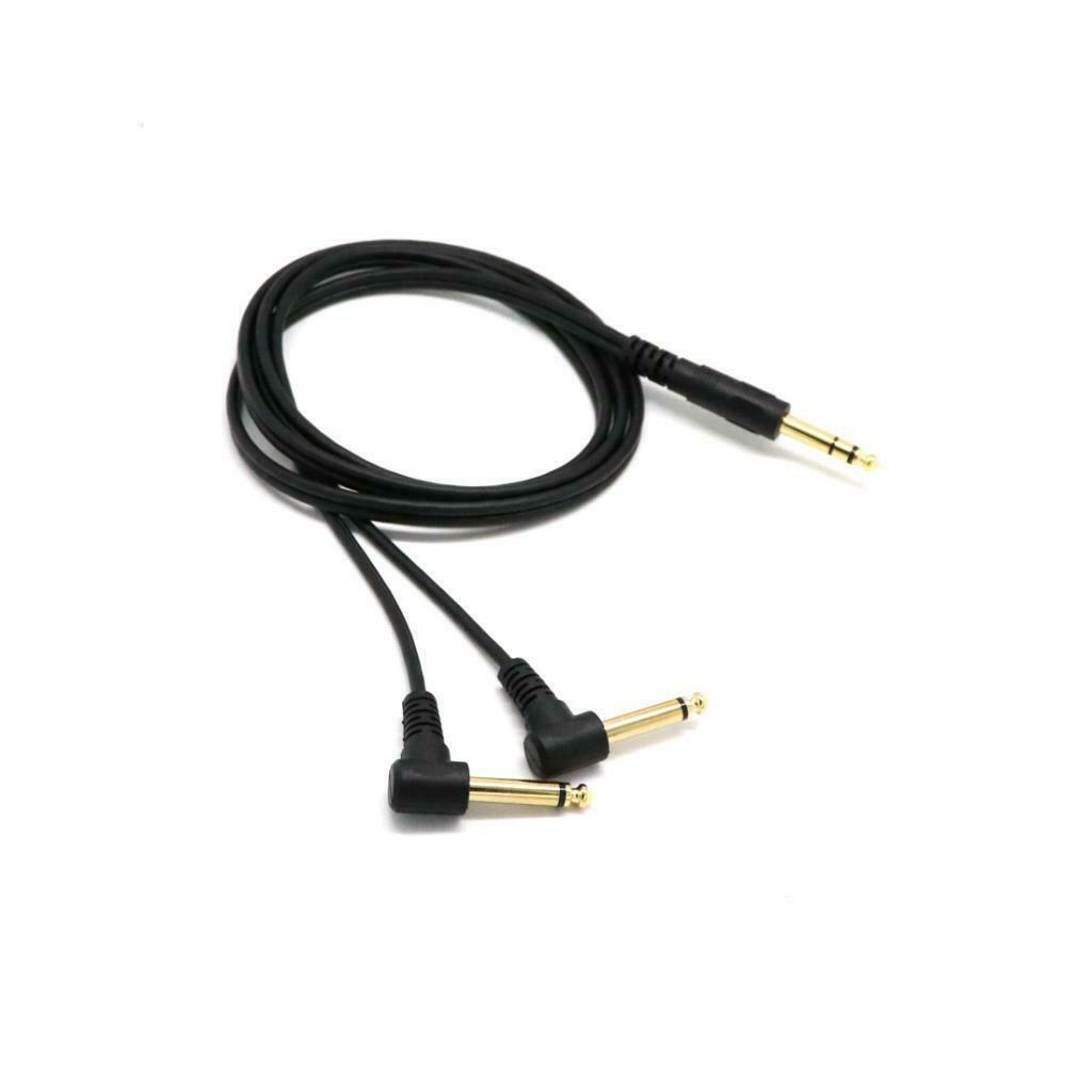 6.35mm Male Stereo To 2x 6.35mm Male Right Angle Y Splitter