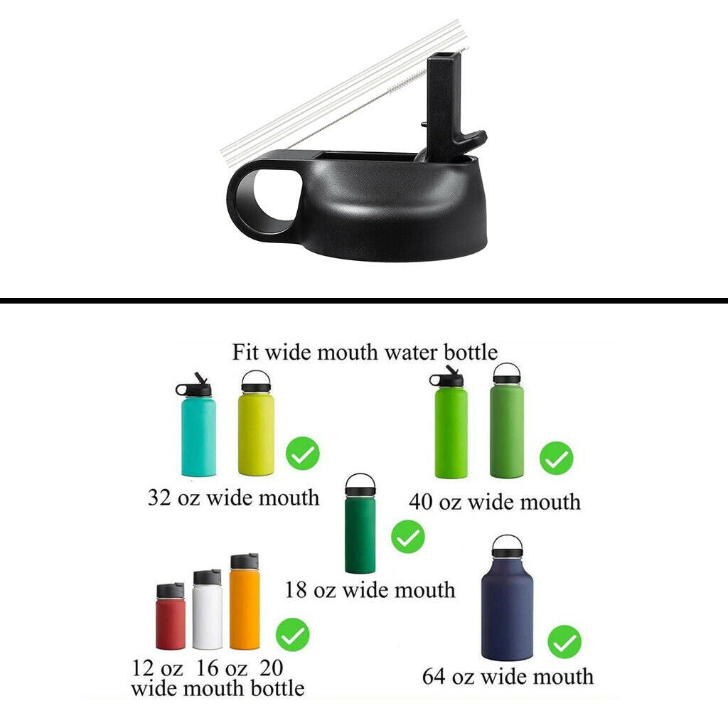 4PCS Straw Lid Flip Top for Wide Mouth 12/16/18/32/40/64oz Water Bottle