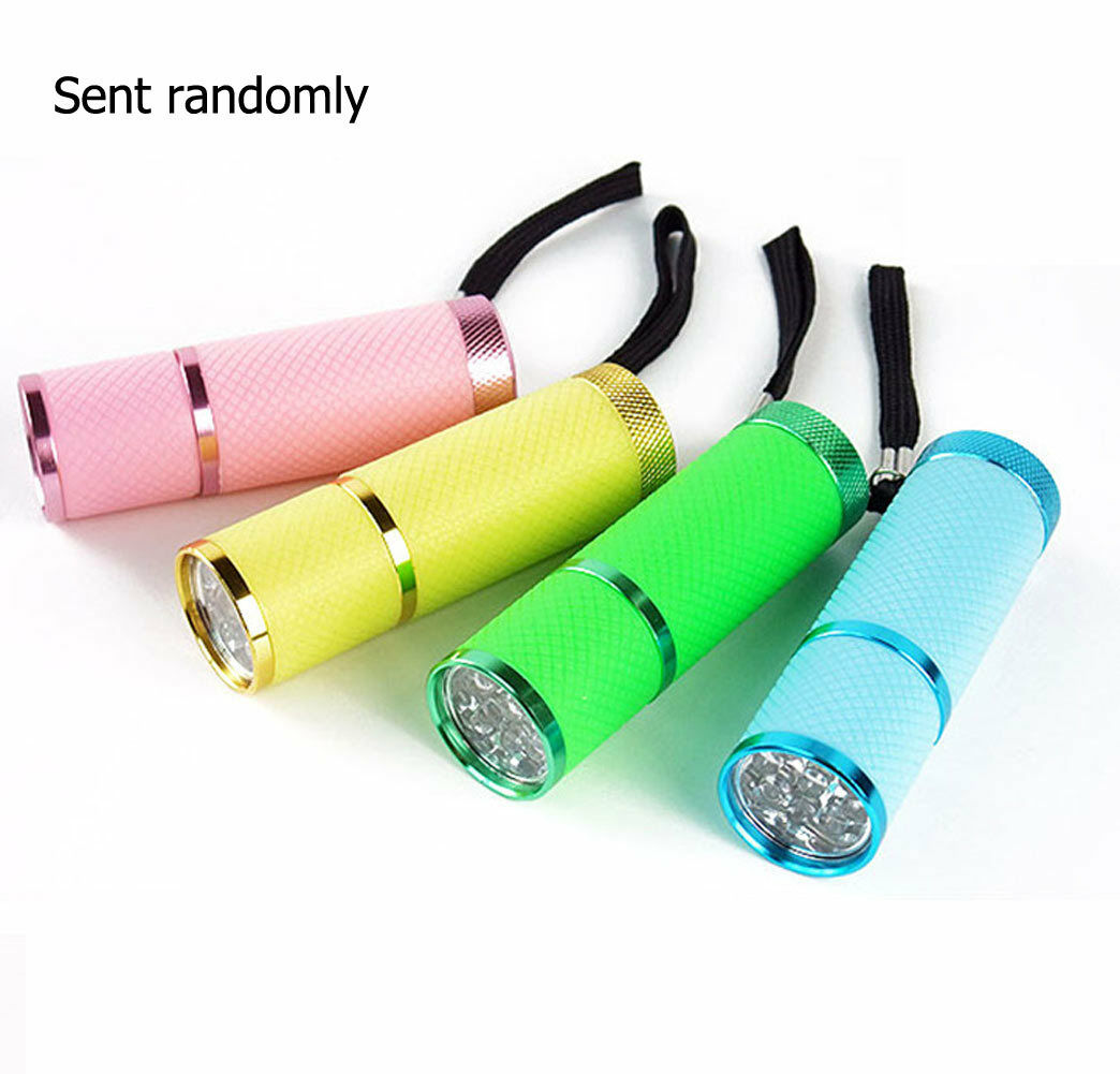 Mini Portable Outdoor Camping UV 9LED Black Light Super Bright Torch Flashlight