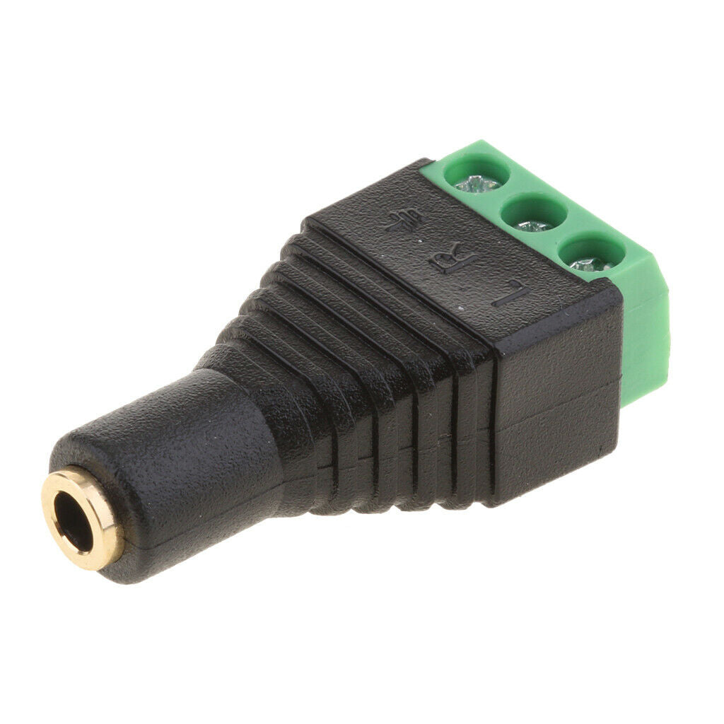 3.5mm 1/8" Stereo Audio Female To AV 3-Screw Terminal Female Connector