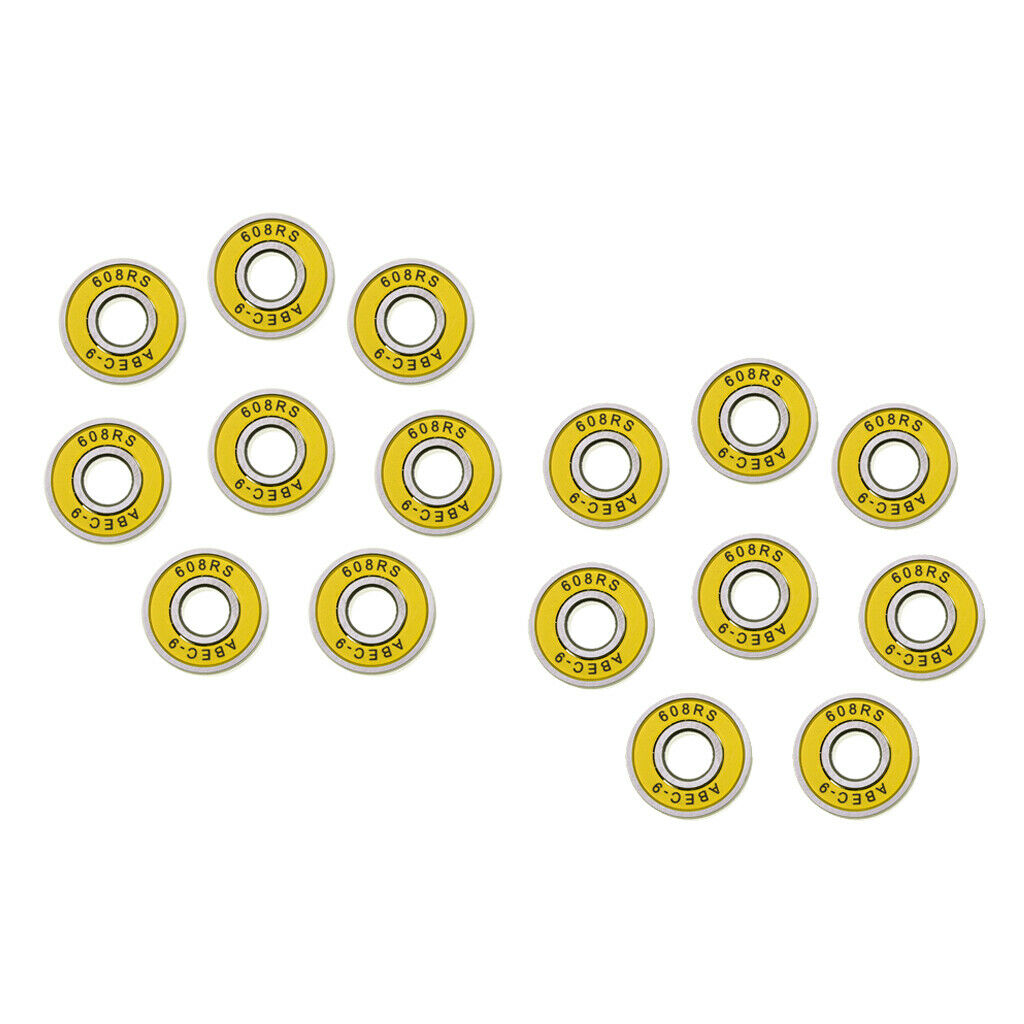 16x 608rs ABEC-9 Skateboard Bearing 8x22x7mm for Longboard Hockey Roller