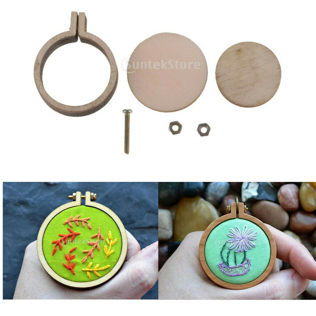 Mini Round Wooden Cross Stitch Hoop Frames Embroidery Hoop for Sewing 20mm
