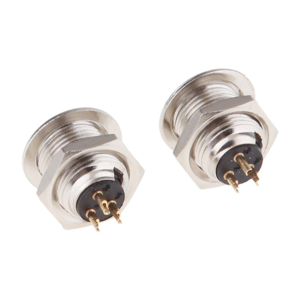 2x 3Pin Mini XLR Connector Plug Male Audio Microphone Connector