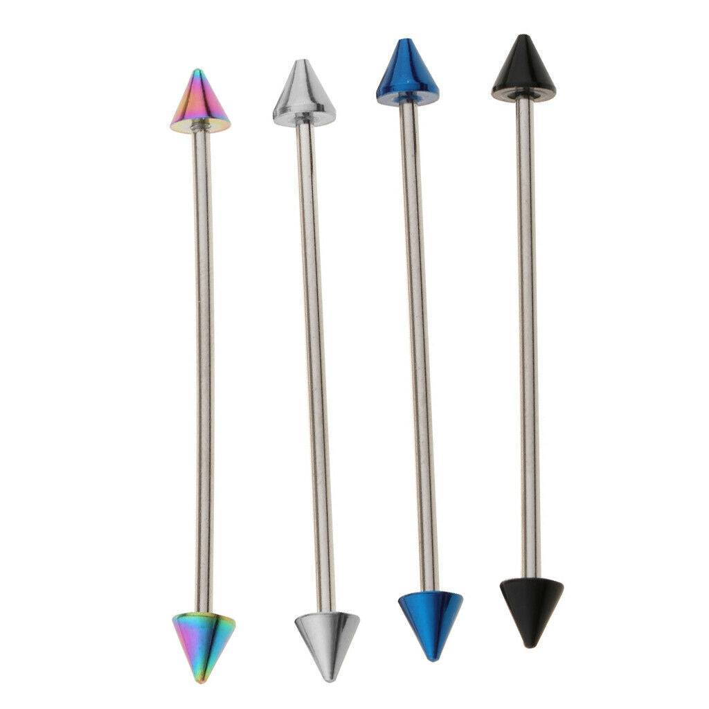 4 Pieces Stainless Steel Ear Tragus Ring Lip Tongue Bar Piercings Jewelry