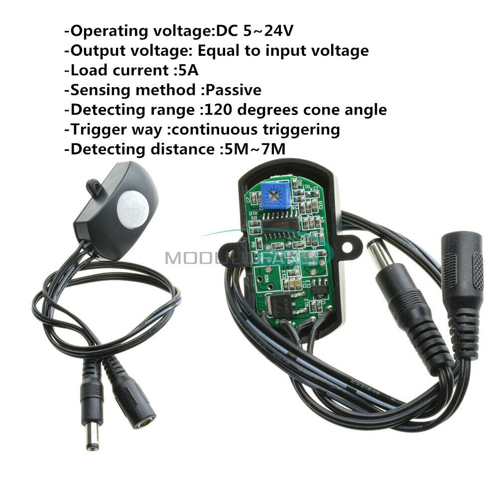 5A LED Strip Automatic MINI DC5-24V PIR Infrared Motion Sensor Detector Switch