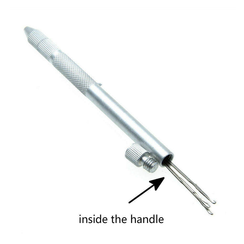 1 Set 2-in-1 Hook Pulling Needles Threader for Micro Beads Crafts Tools