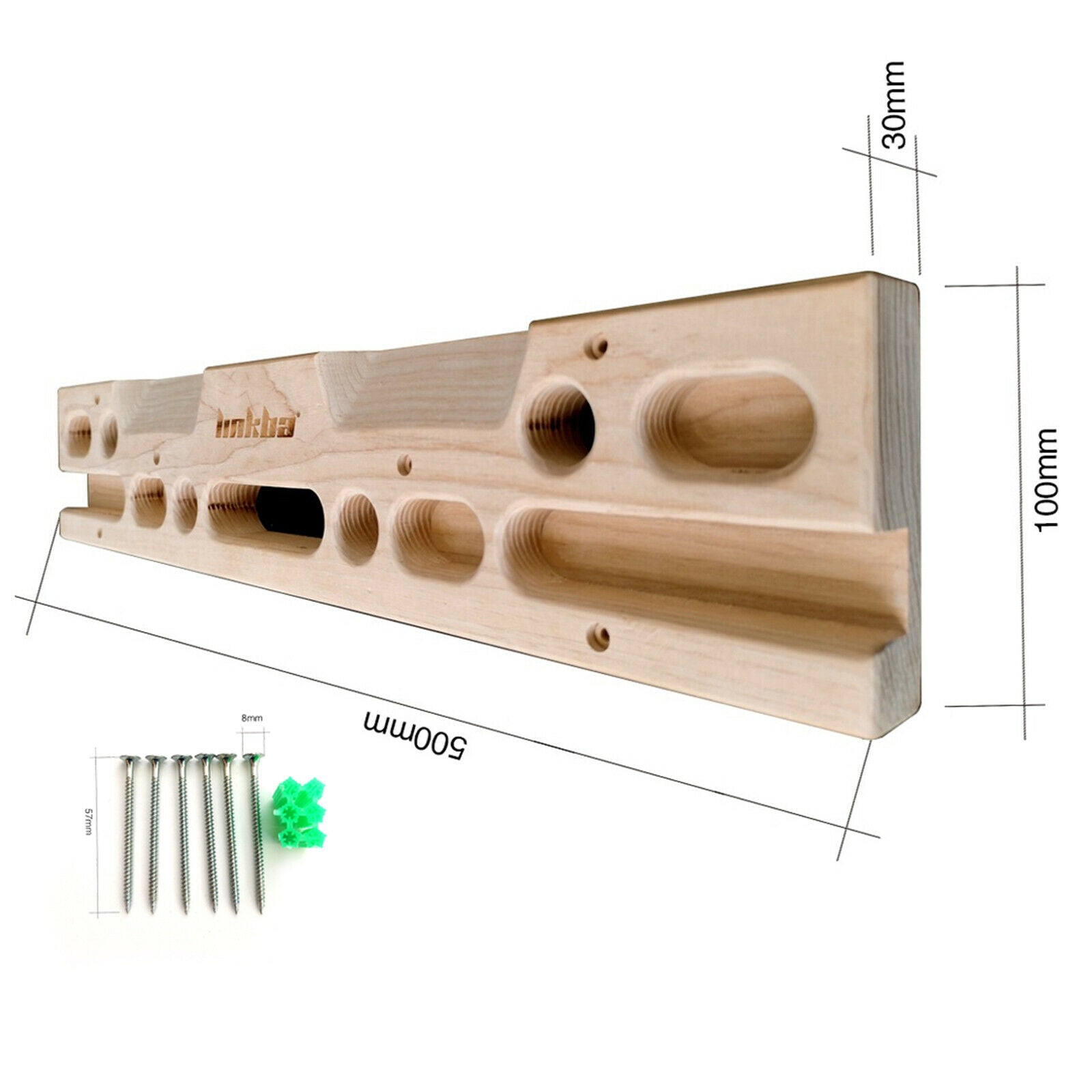 Wooden Climbing Hangboard Multi Fingerboard 50x10cm Doorway Grip Gripper