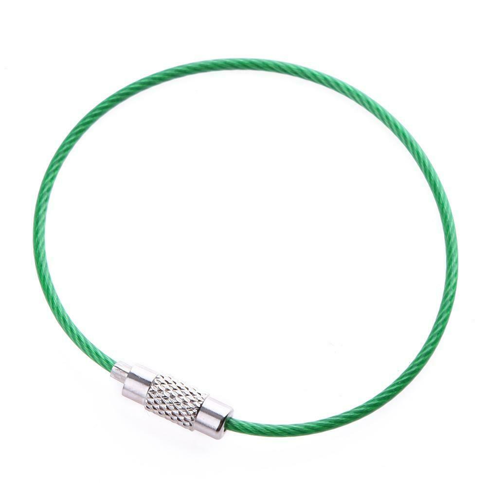 20pcs Metal Stainless Steel Wire Ropes Carabiner Key Hanging Cable EDC Tool C#P5