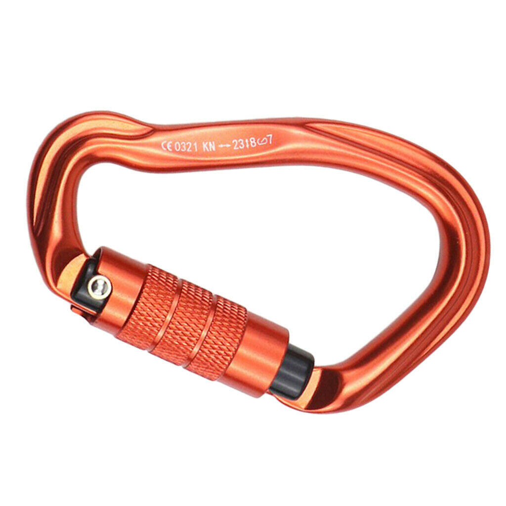 23KN Durable Twistlock Aluminum D Ring Carabiners Clips Hook for Climbing,