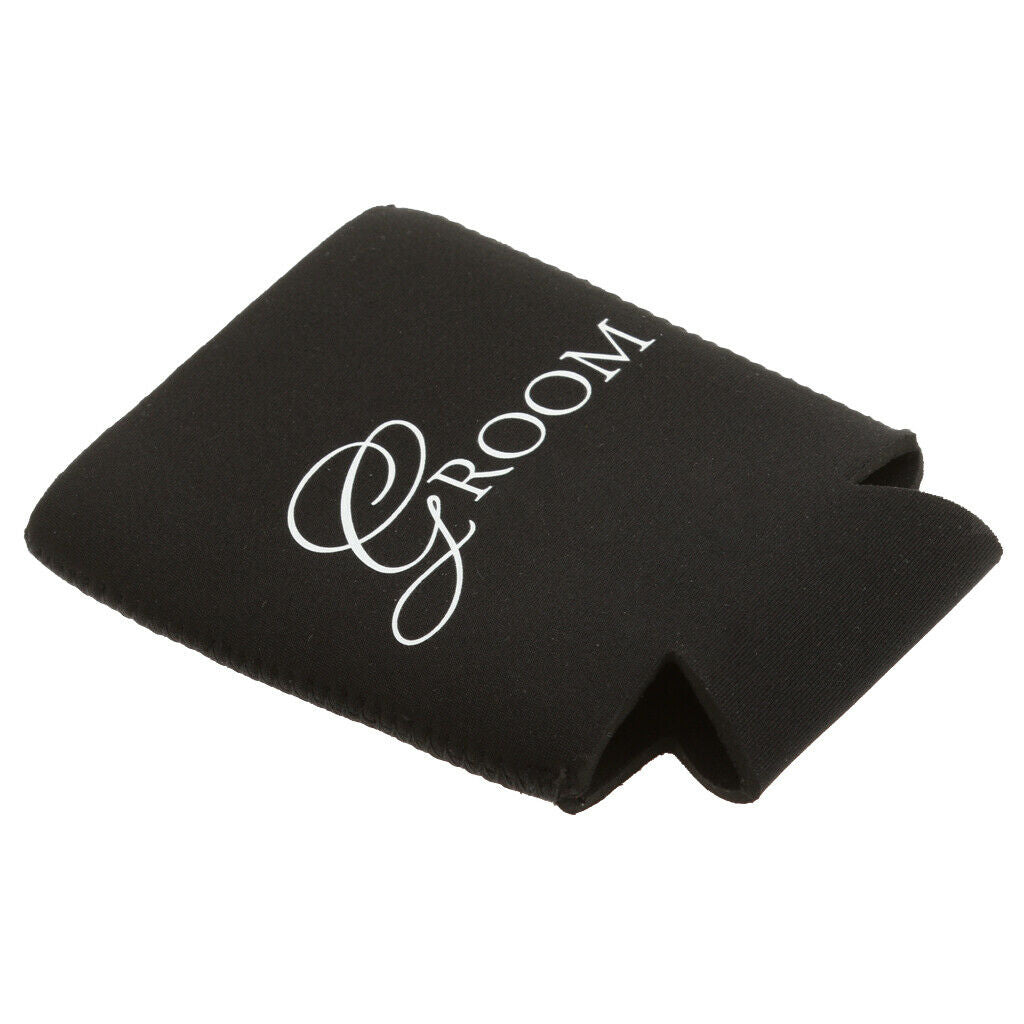 "Groom" Sleeve Protection Neoprene Can Cooler  Cup Holder Black