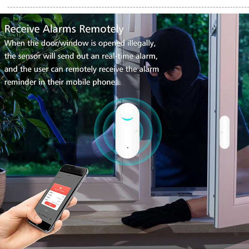 Door Sensor Detector Alarm Security Door Open Reminder Battery Powered