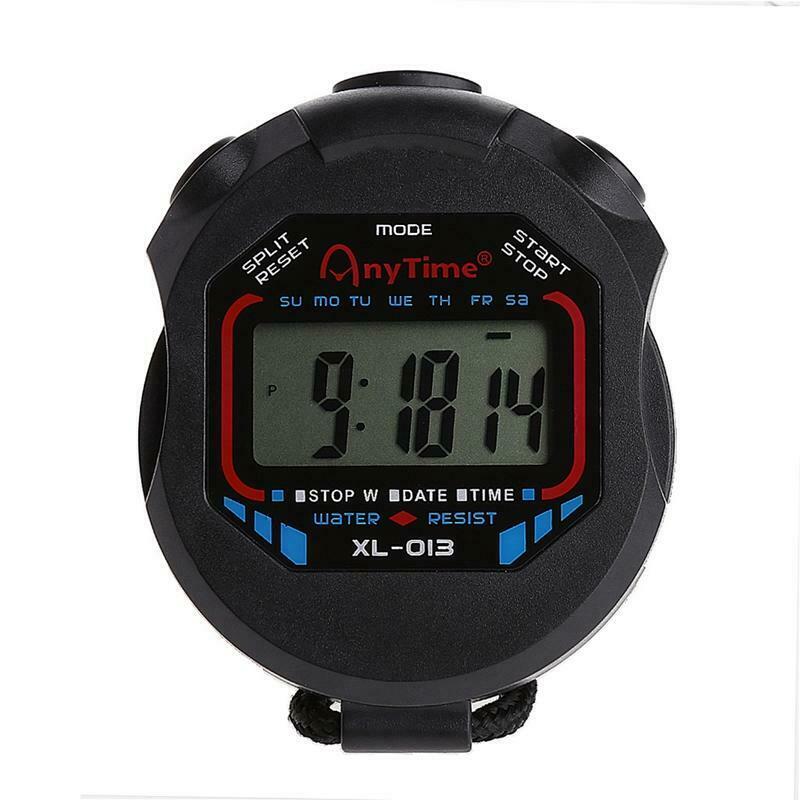 Classic Digital Handheld LCD Chronograph Sports Stopwatch Timer w/string