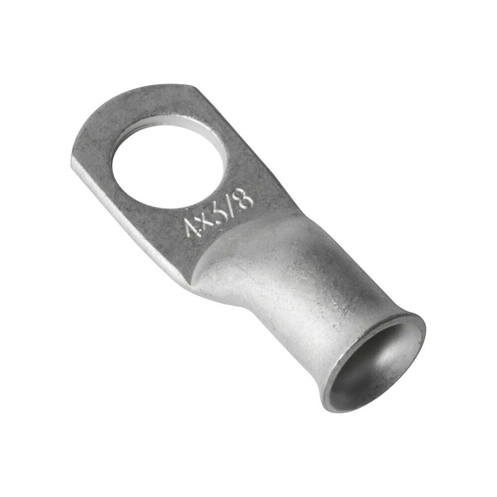 (10) 4 AWG - 3/8 Ring Terminal Tinned Copper Lug Un-insulated