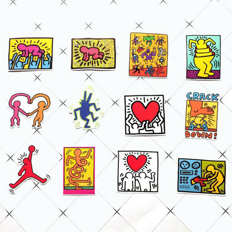 50Pcs Keith Haring Stickers Waterproof Laptop Skateboard Luggage Guitar Stic GR