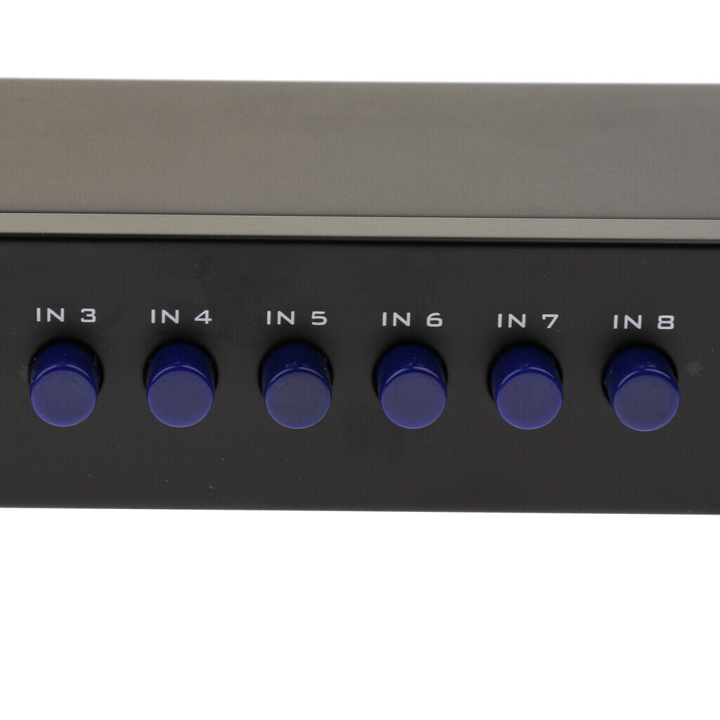 8-Way AV RCA Switch 8 In 1 Out Composite Selector Box for DVD/LCD/TV/PC