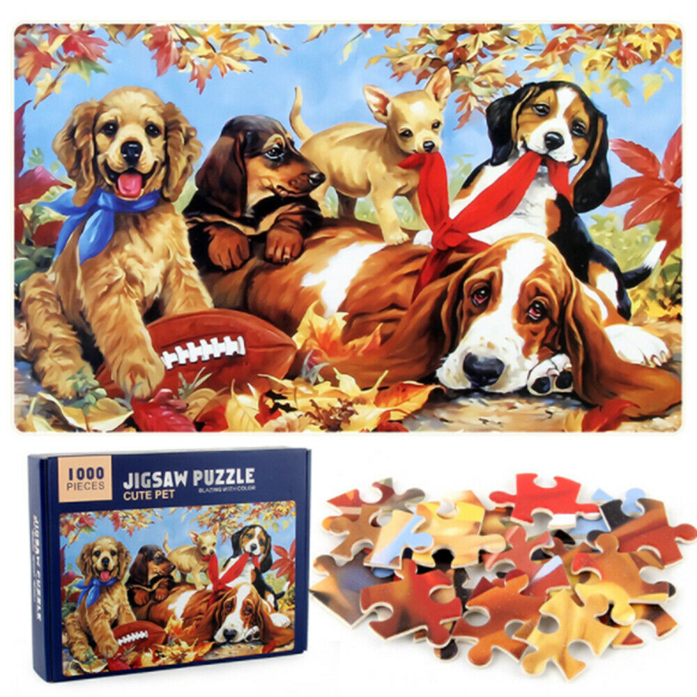 1000 Piece Cute Dogs Jigsaw Puzzles for Adults Kids Large Puzzle Game Toys Gift