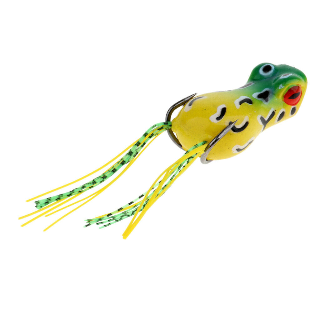 Topwater Frog Fishing Lure Soft Artificial Crankbaits Hook Baits Green C