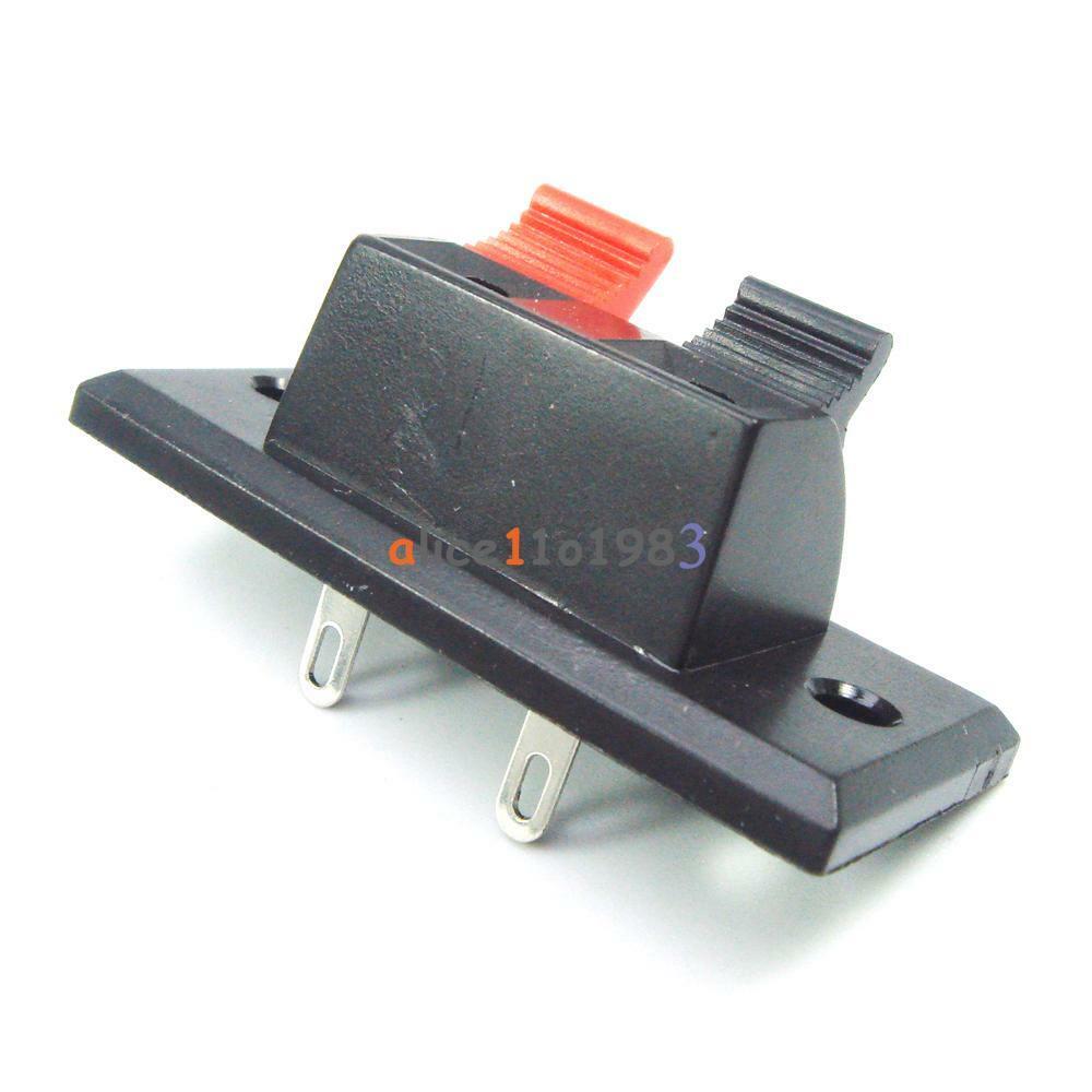 5Pcs 2 Way Stereo Speaker Terminal Strip Push Connector Plate Block Rated Load