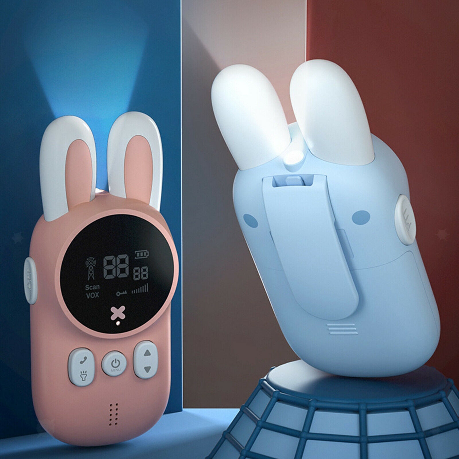 2Pcs Kid Toys Gifts Walkie Talkie 2-Way 3KM Long Range Wireless Radios Set