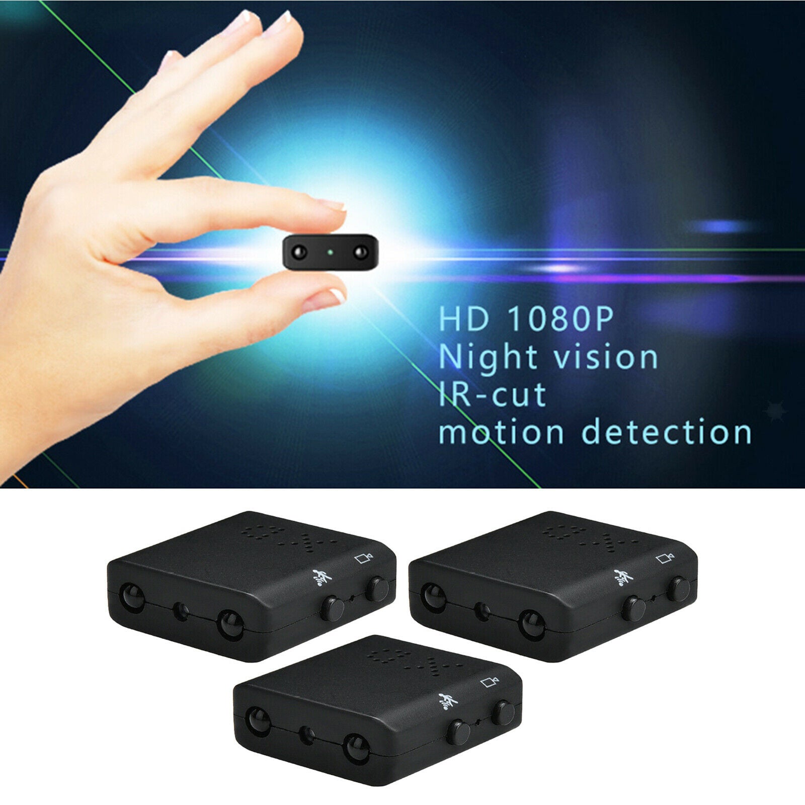 3x XD Mini Small Micro Spy HD 1080P Camera Night Vision for Home Office Outdoor