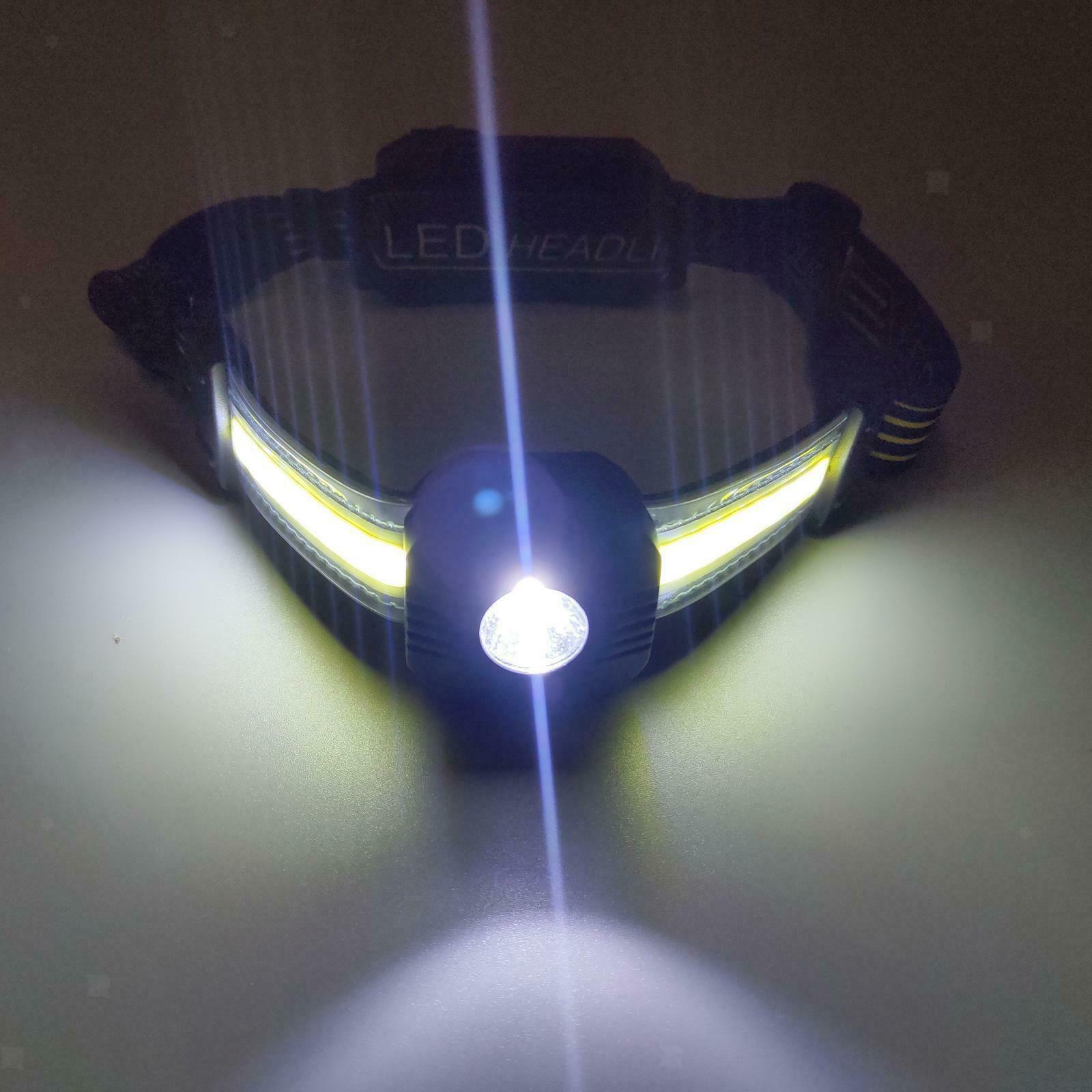 7 Mode USB Rechargeable Headlamp COB LED Head Light Torch Outdoor Flashlight