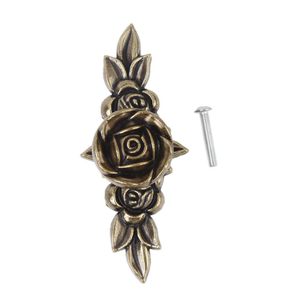 10PCS Stylish Rose Flower Cabinet Handle Drawer Knob for Home Furniture