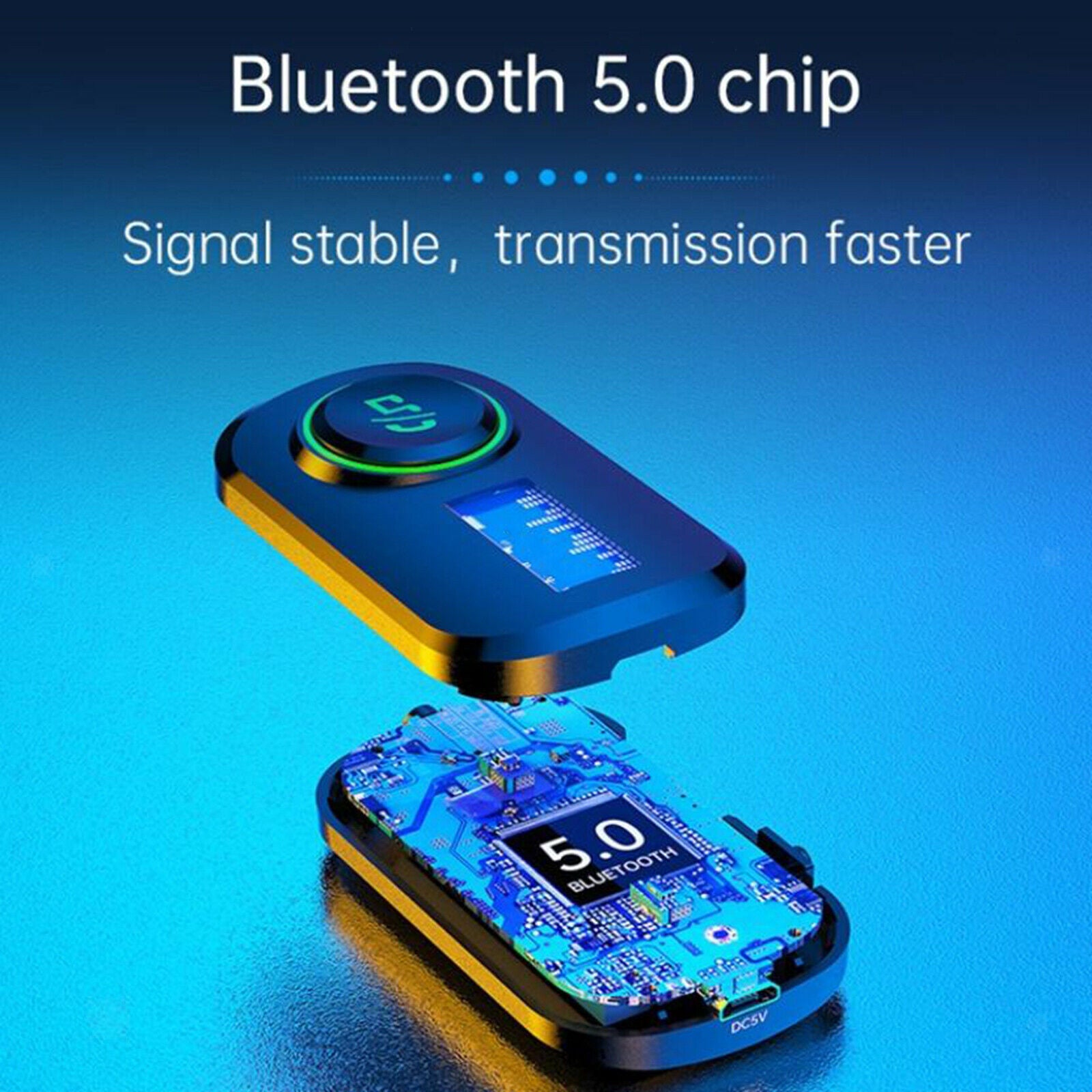 Bluetooth 5.0 Transmitter and Receiver Digital Audio Adapter Built-in Mic