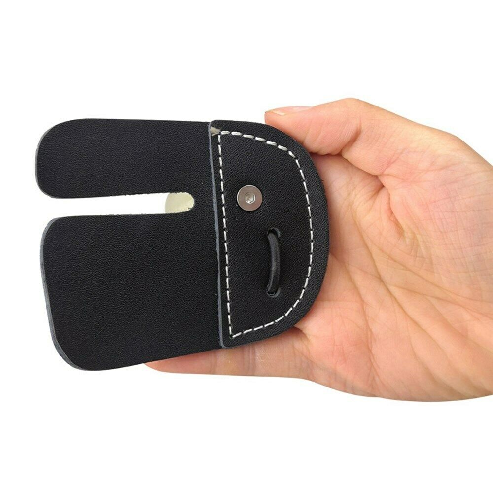 Leather Archery Finger Tab Guard Bowstring Protector Gear Bow Shooting Target CA