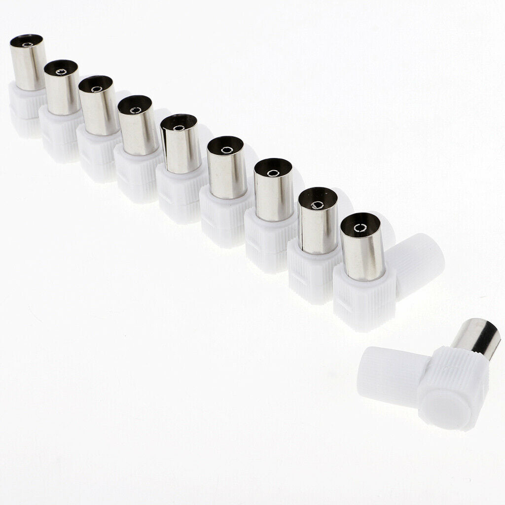10pcs Right Angle RF Female Connector Plug for Coaxial Cable TV Aerial