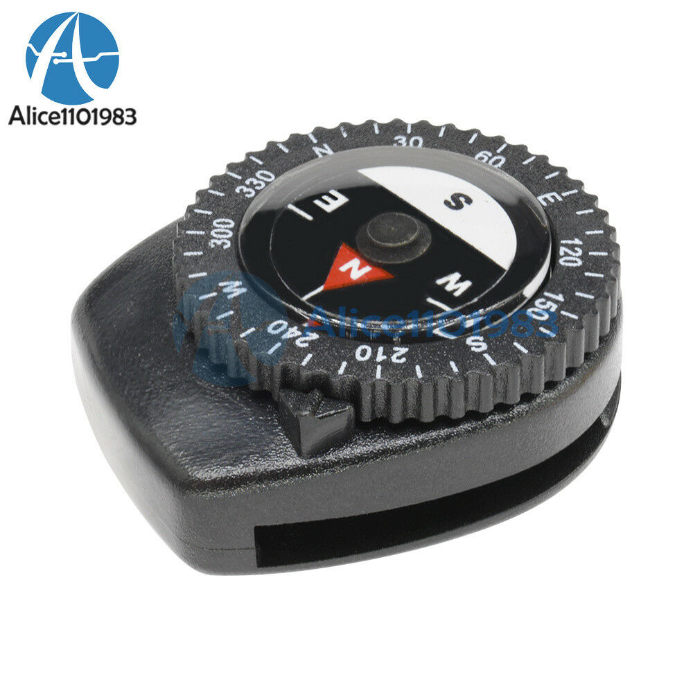 2PCS Mini Clear Liquid-filled Compass w/ Clip Outdoor Molle Backpack Pouches AL