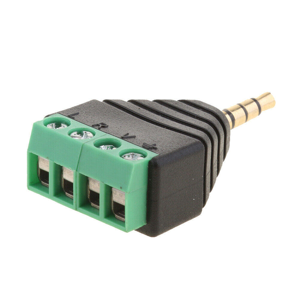 3.5 Mm 1/8 "stereo Audio Plug to AV 4 Screw Connection Socket