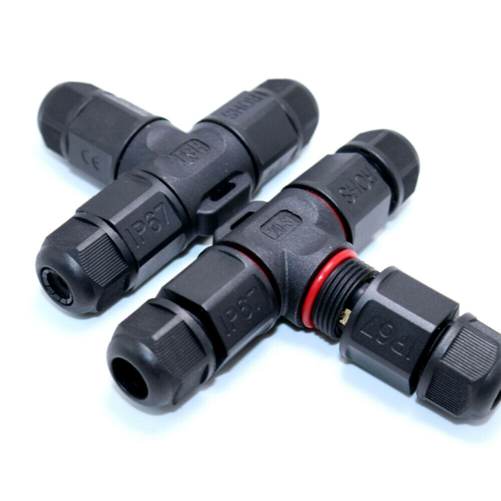 IP67 3PIN T Type Waterproof Connector 250V24A Quick Cable Gland Sleeve Connector