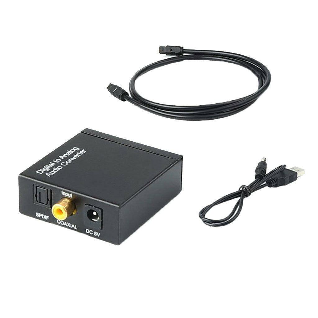 Digital SPDIF Toslink to Analog Stereo Audio L/R Audio AUX Converter Adapter