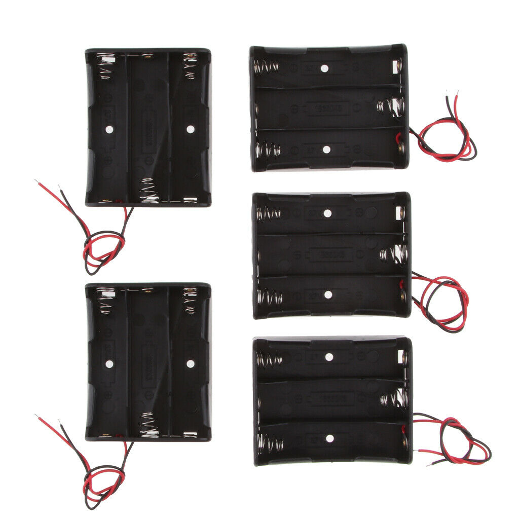 5 Pieces Battery Holder Battery Holder Battery Strip 3 Slot Storage Box