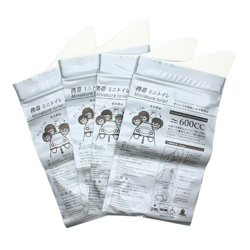 4x Disposable Urine Bags Car Toilet Emergency Camping Urinal Wee Pee Bags