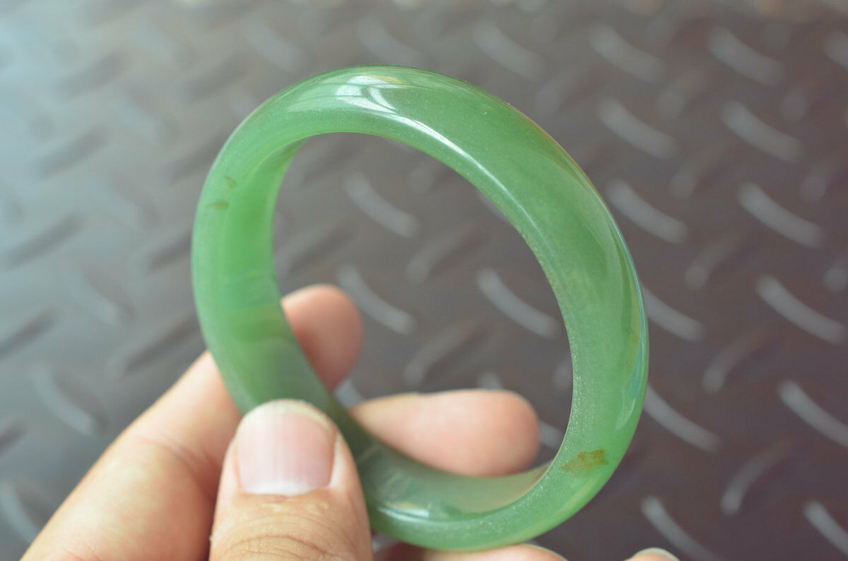100% Unique Natural Green Aventurine Dongling Jade Bangle Bracelet 56-61mm