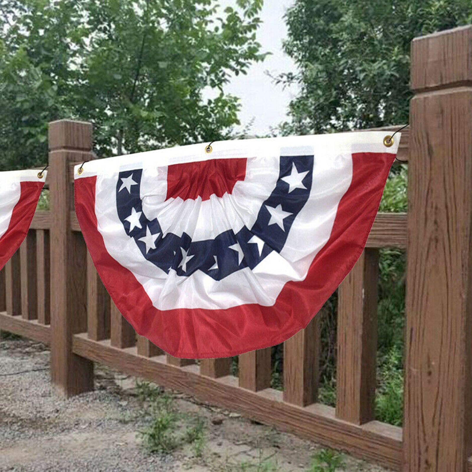 (6 Pack) 45*90cm USA American America U.S. Bunting Fan Flag Banner Grommets