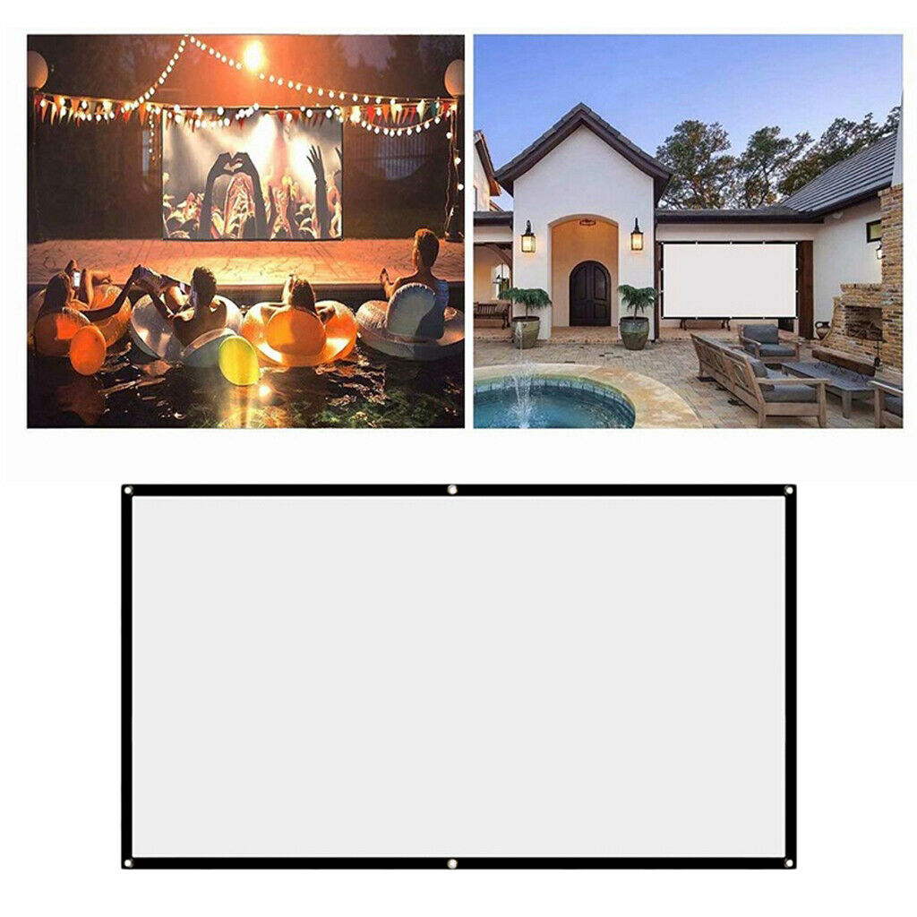 100" Projection Screen 16:9 High Contrast Collapsible Portable Projector Screen