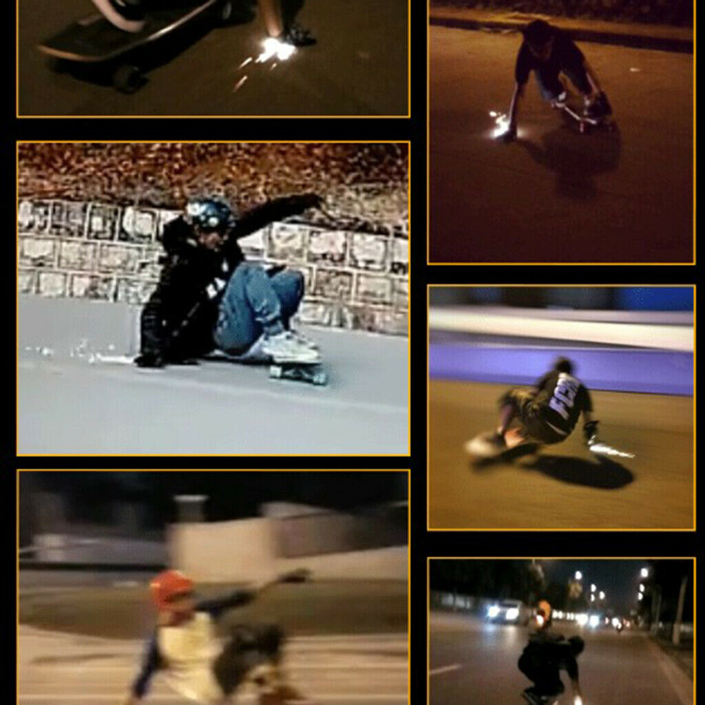 2x Longboard Sliding Palm Pucks Skateboarding Flicker Racing Part Black