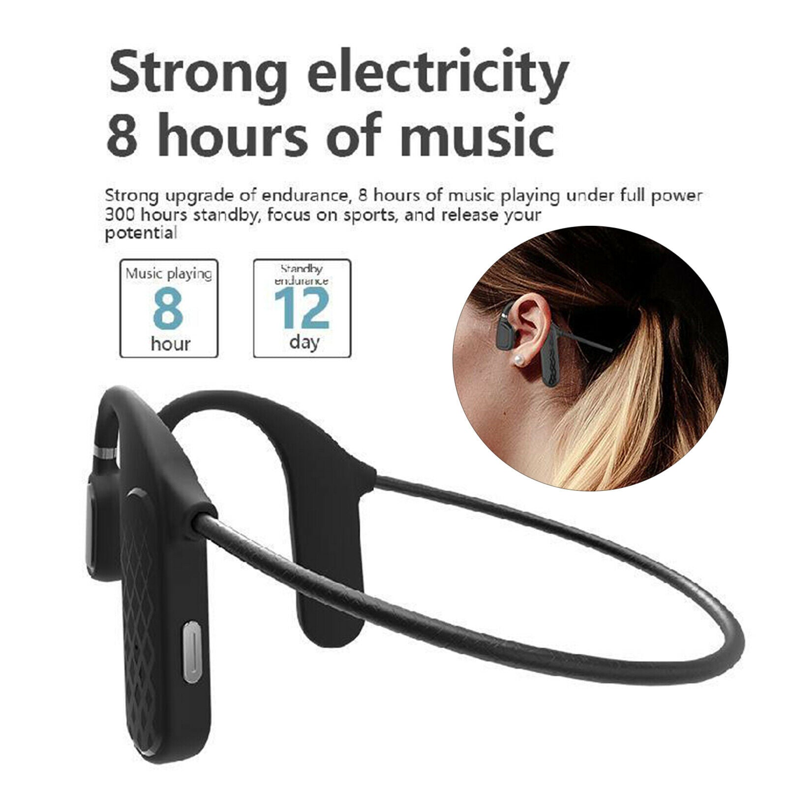 Open-Ear Air Conduction Headphones Stereo Headset Earphones Hands-free