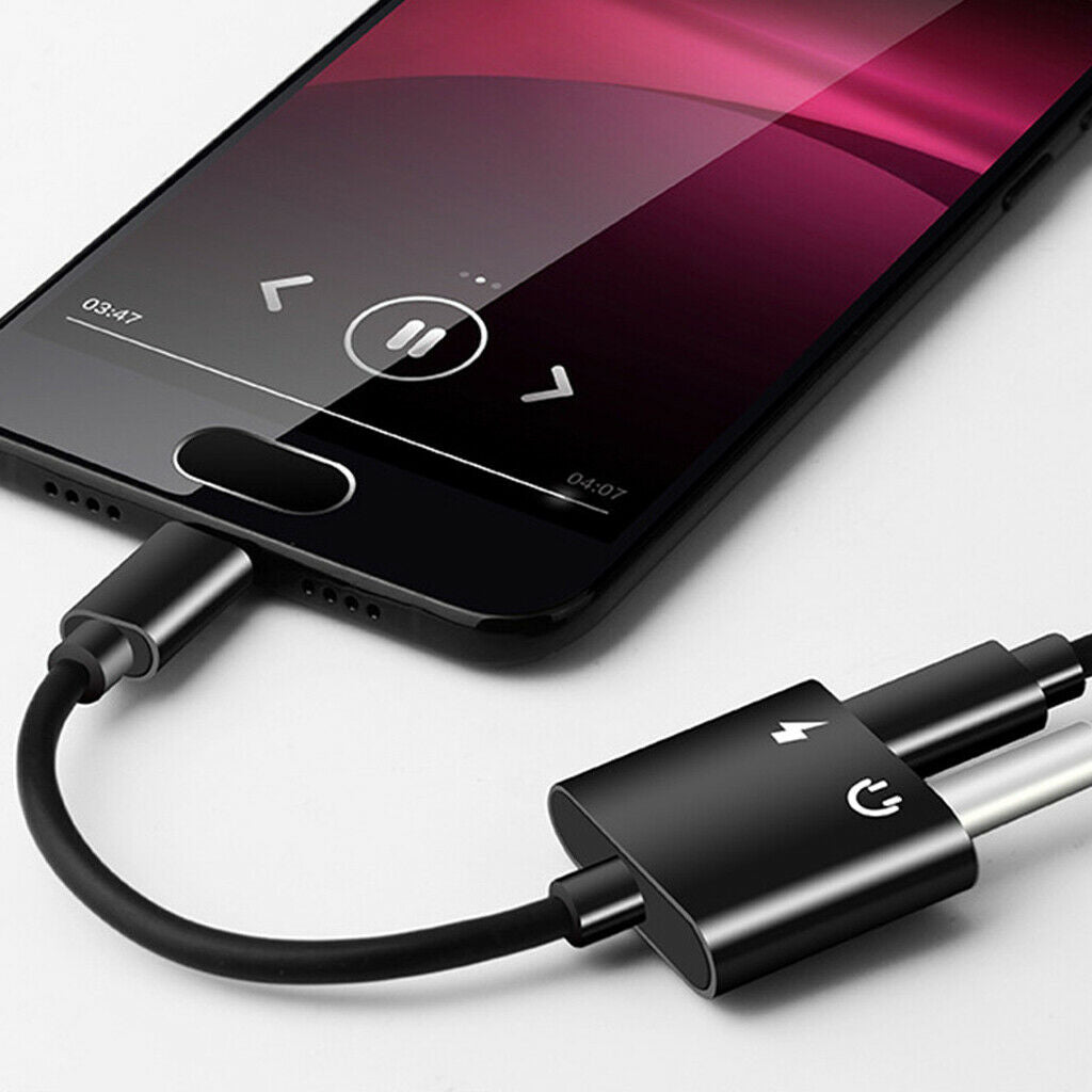 USB Type C Male to 3.5mm Female Audio Headphone   Charging Adapter