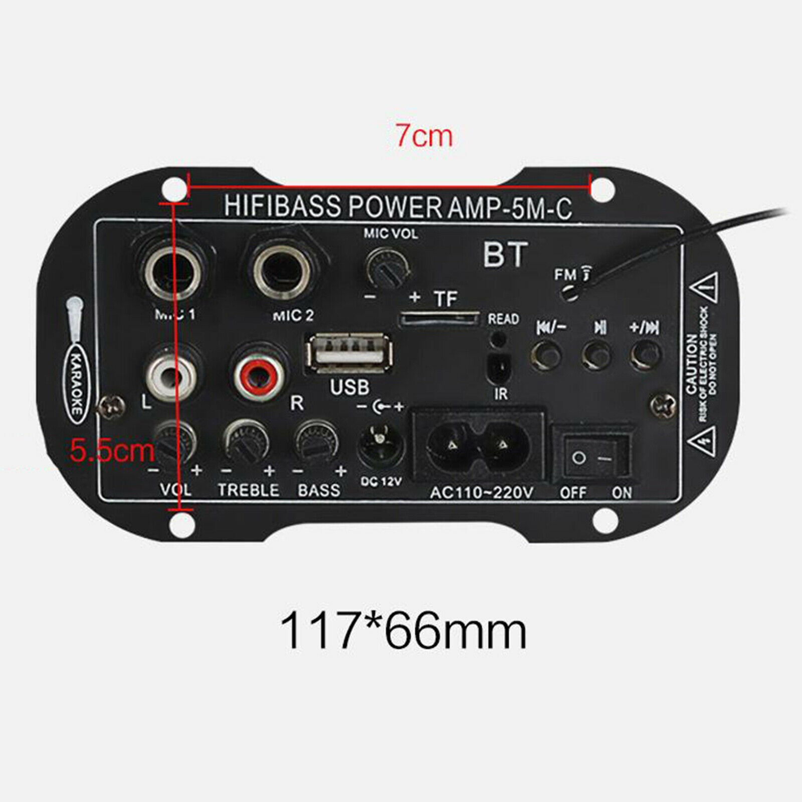 Digital Bluetooth Amplifier Board Mini 12V Stereo Subwoofer Broadcast Sound