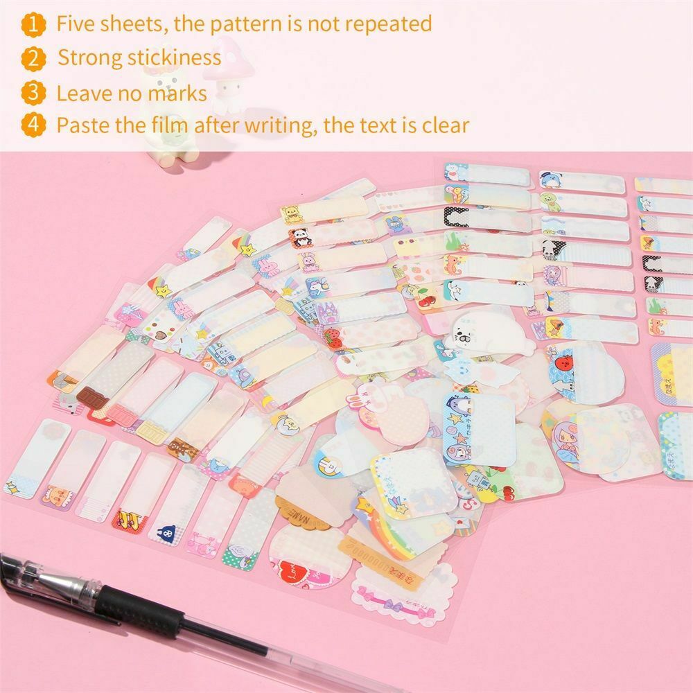 School Supply Cartoon Cute Tag Handwritten Bottle Label Name Stickers