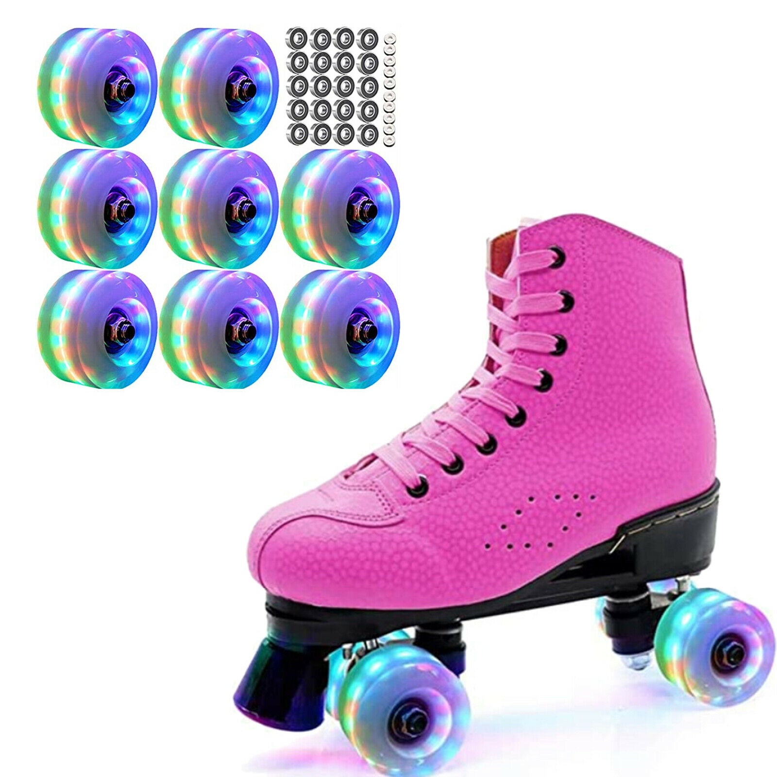 8x Roller Skate Wheels Premium Light Up 82A Hardness Bearings Skates Repair