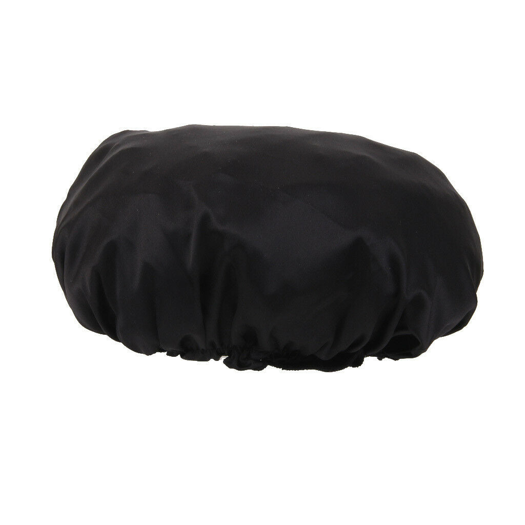 100% Pure Silk Sleeping Sleep Hat Wrap Hair Care Bonnet Scarves Black