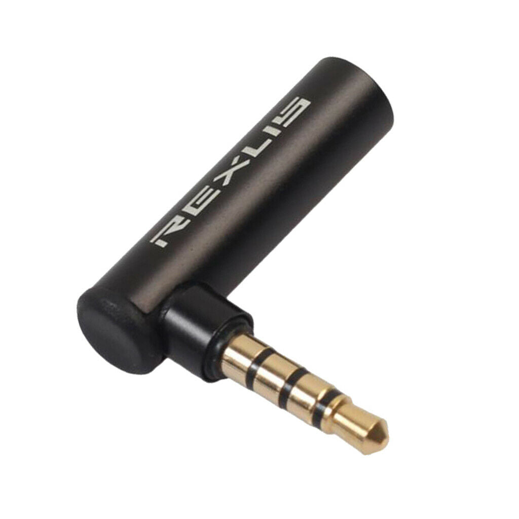 3.5mm Male to Female Audio Adapter AUX Angled Headphones Connector .
