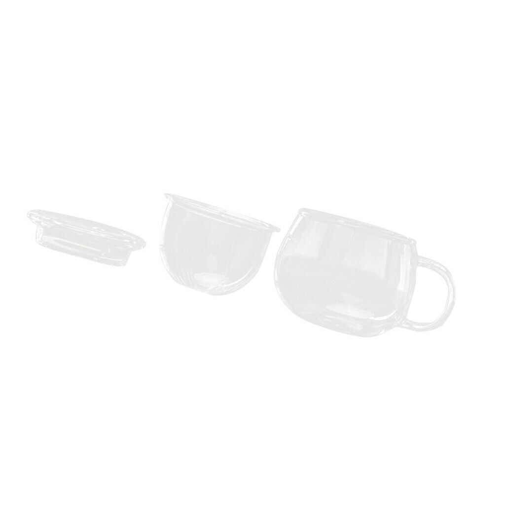 -Resistant Transparent Glass Cup Tea Cup with Lid Infuser Filters 350ml