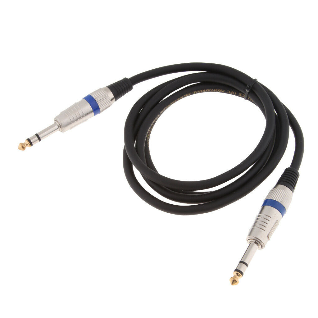6.35mm 1/4" TRS to 6.35mm 1/4" TRS Balanced Stereo Cable, Male to Male,1.5m