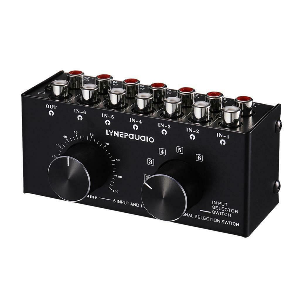 6 Input 1 Output Source Switch Box Switcher Professional Speaker Selector