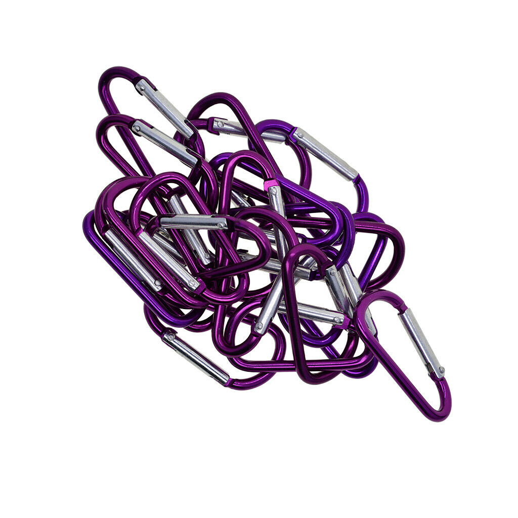 20Pcs Small Carabiner D Climbing Snap Hook Camping Key Chain Lot